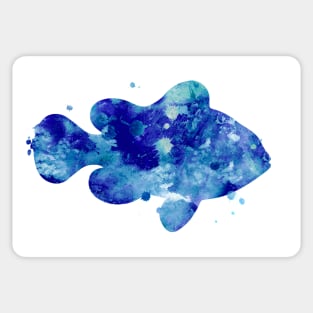 Blue Clown Fish Watercolor Painting Sticker